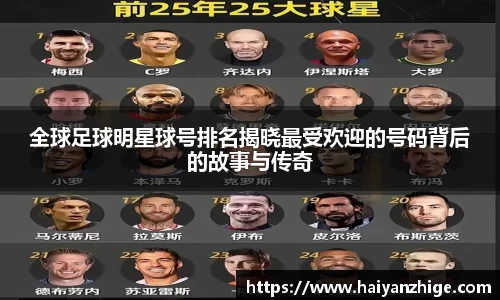 全球足球明星球号排名揭晓最受欢迎的号码背后的故事与传奇